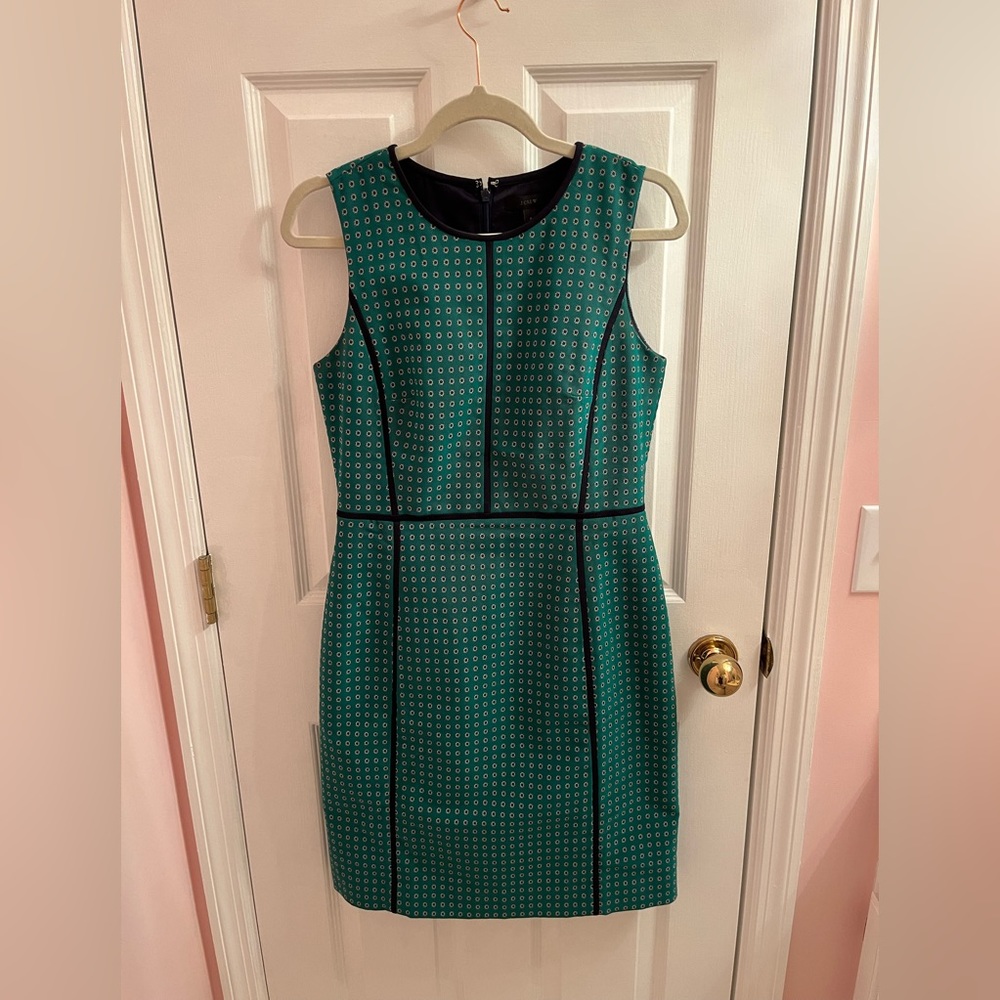 Jcrew green work dress, size 6